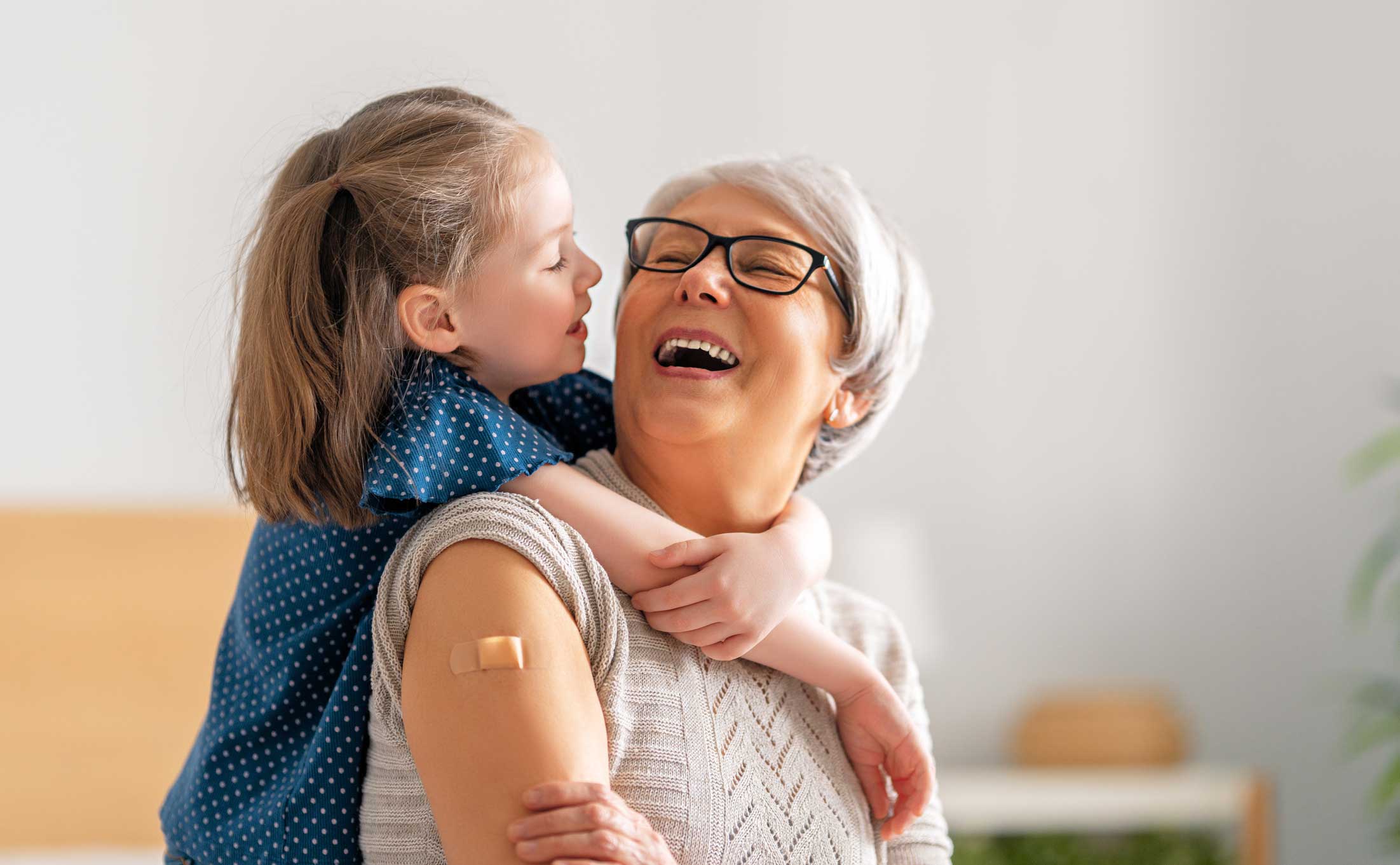 Woman with child after vaccination